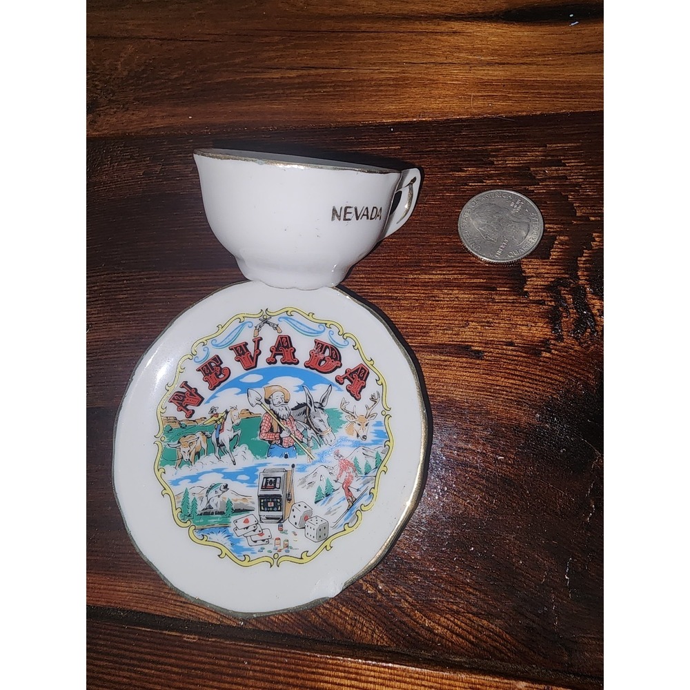 Vintage Nevada Souvenirs mini plate and cup‎